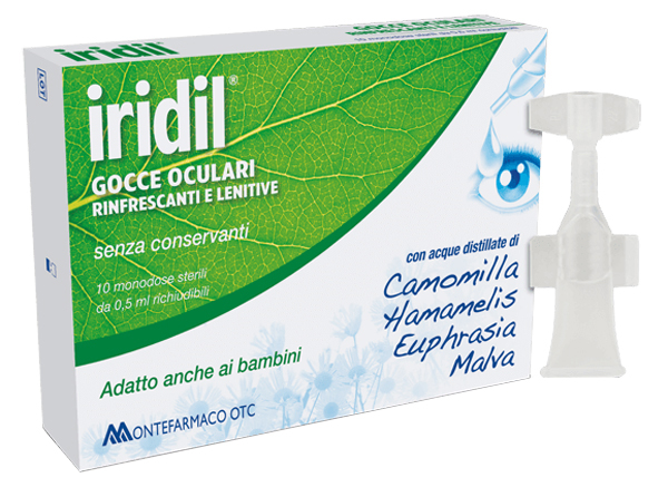 GOCCE OCULARI IRIDIL 10 AMPOLLE MONODOSE RICHIUDIBILI 0,5 ML - UniversoFarmacie.it