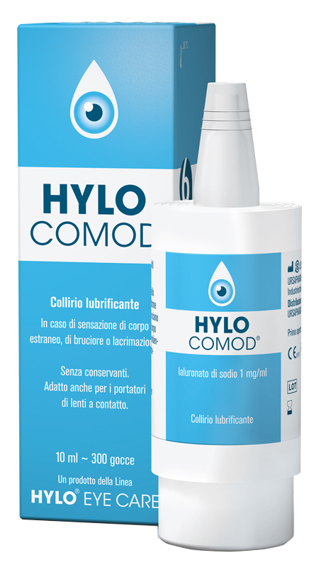 HYLO-COMOD GOCCE OCULARI IALURONATO DI SODIO 0,1%  FLACONCINO 10 ML - UniversoFarmacie.it