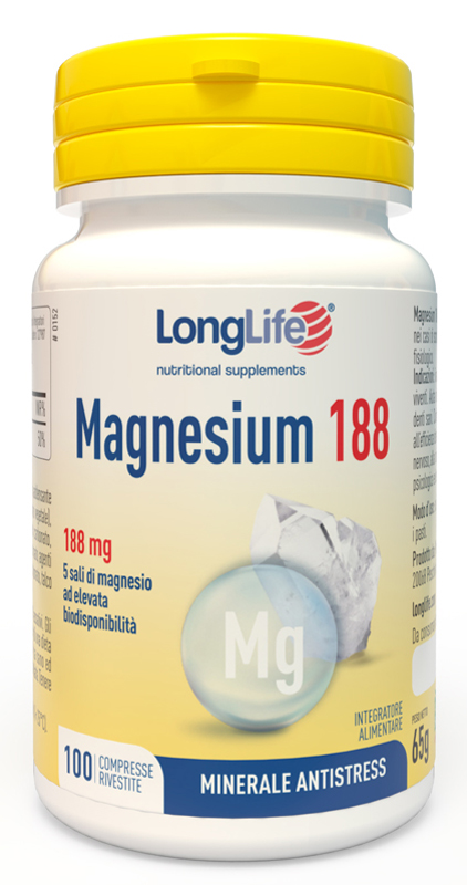 LONGLIFE MAGNESIUM 188 100 COMPRESSE RIVESTITE DA 6,5 G - UniversoFarmacie.it