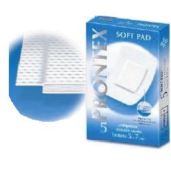 GARZA PRONTEX SOFT PAD COMPRESSA 5X7 CM 5 PEZZI - UniversoFarmacie.it