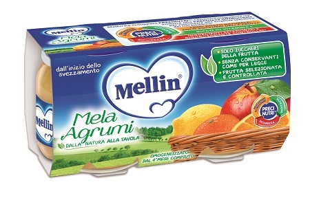 MELLIN OMOGENEIZZATO MELA AGRUMI 100 G 2 PEZZI - UniversoFarmacie.it