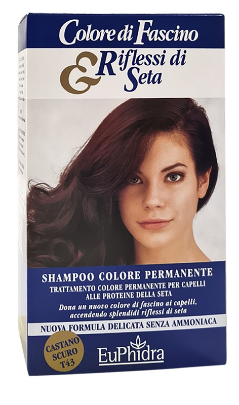 EUPHIDRA COLORE DI FASCINO & RIFLESSI DI SETA SHAMPOO COLOR PERMANENTE 43 CASTANO SCURO 120 ML - UniversoFarmacie.it