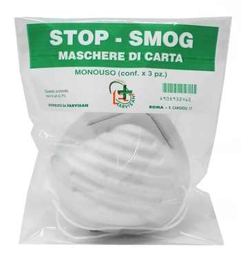 MASCHERE DI CARTA STOP-SMOG MONOUSO 3 PEZZI - UniversoFarmacie.it