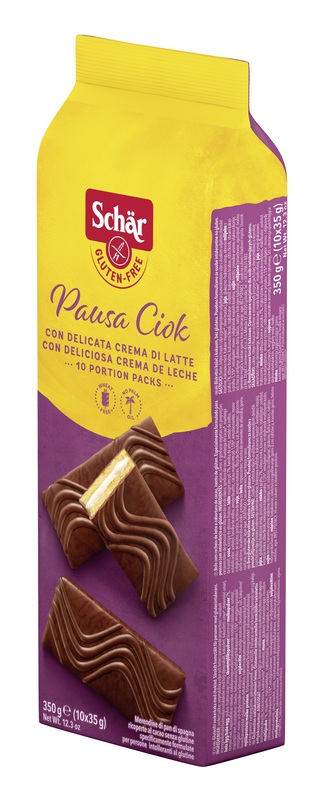 SCHAR PAUSA CIOK MERENDINE DI PAN DI SPAGNA CON CREMA DI LATTE 10 PEZZI DA 35 G - UniversoFarmacie.it