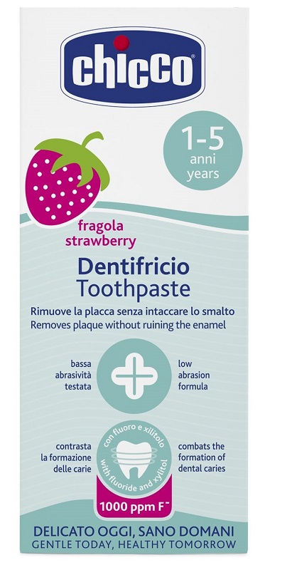 CHICCO DENTIFRICIO FRAGOLA 50 ML 12M+ CON FLUORO - UniversoFarmacie.it