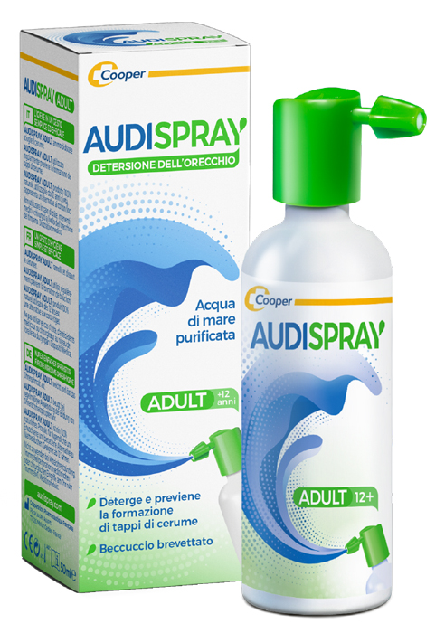 AUDISPRAY ADULT SOLUZIONE DI ACQUA DI MARE IPERTONICA SPRAY SENZA GAS DETERSIONE ORECCHIO 50 ML - UniversoFarmacie.it