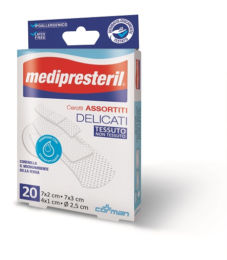 CEROTTI ASSORTITI MEDIPRESTERIL DELICATI TNT 20 PEZZI - UniversoFarmacie.it