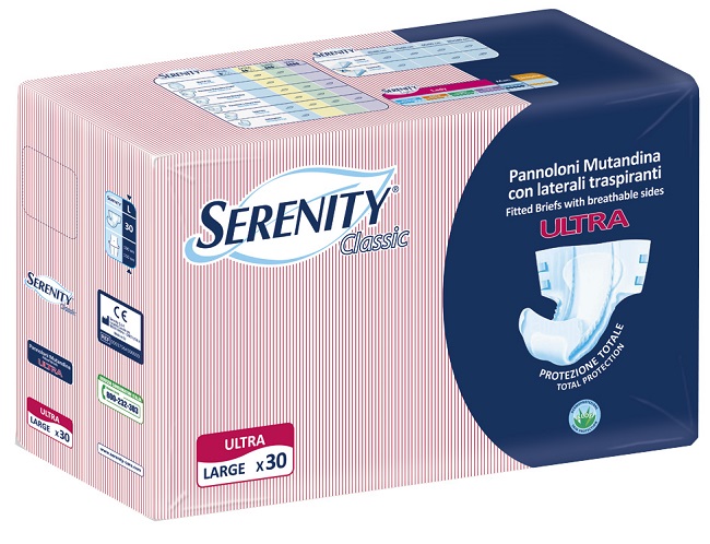 PANNOLONE A MUTANDINA SERENITY CLASSIC ULTRA ALOE LARGE 30 PEZZI - UniversoFarmacie.it