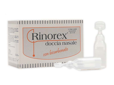 FIALA PER DOCCIA NASALE RINOREX BICARBONATO 15 FIALE 5 ML - UniversoFarmacie.it