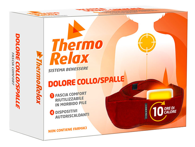 THERMORELAX FASCIA DOLORE COLLO SPALLE FASCIA+4 DISPOSITIVI AUTORISCALDANTI - UniversoFarmacie.it
