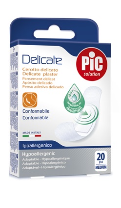 CEROTTO PIC DELICATE 19X72 MM ANTIBATTERICO 20 PEZZI - UniversoFarmacie.it