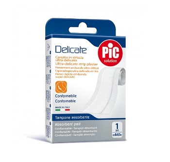 CEROTTO PIC DELICATE STRISCIA BIANCA CON TAMPONE ANTIBATTERICO CM 8X0,5 M - UniversoFarmacie.it