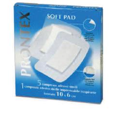 GARZA COMPRESSA PRONTEX SOFT PAD 10X6 CM 6 PEZZI (5 TNT + 1 IMPERMEABILE AQUA PAD) - UniversoFarmacie.it