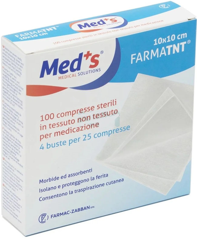 GARZA COMPRESSA MEDS TESSUTO NON TESSUTO 10X10CM 100 PEZZI - UniversoFarmacie.it