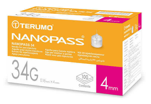 AGO PER PENNA DA INSULINA NANOPASS 34 GAUGE LUNGHEZZA 4 MM 100 PEZZI - UniversoFarmacie.it