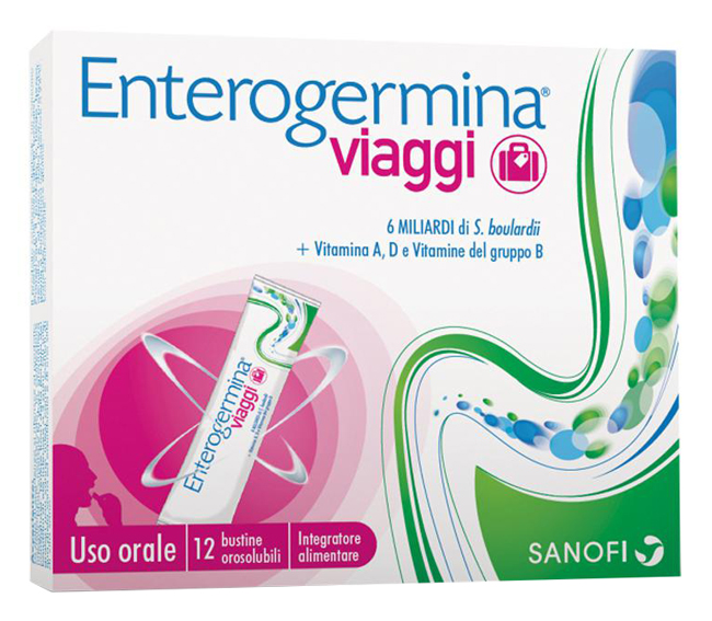 ENTEROGERMINA VIAGGI 12 BUSTINE OROSOLUBILI CONFEZIONE STANDARD - UniversoFarmacie.it