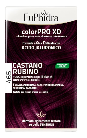 EUPHIDRA COLORPRO XD 465 CAST RUBINO GEL COLORANTE CAPELLI IN FLACONE + ATTIVANTE + BALSAMO + GUANTI - UniversoFarmacie.it
