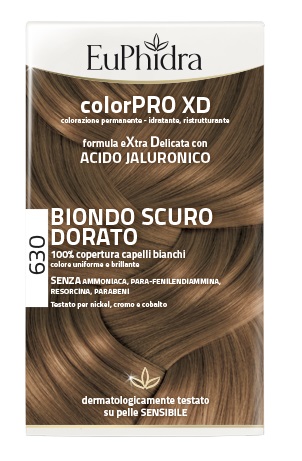 EUPHIDRA COLORPRO XD 630 BIONDO SCURO DORATO GEL COLORANTE CAPELLI IN FLACONE + ATTIVANTE + BALSAMO + GUANTI - UniversoFarmacie.it