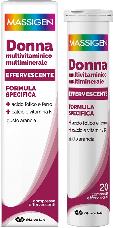 MASSIGEN DONNA MULTIVITAMINICO E MULTIMINERALE EFFERVESCENTE 20 COMPRESSE - UniversoFarmacie.it