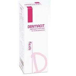 DERMACIT SPRAY FLACONE CILINDRICO IN PE BIANCO CON TASTO EROGATORE SPRAY IN PP BIANCO E CAPPUCCIO SALVATASTO TRASPARENTE,DISPOSITIVO MEDICO 1 PZ - UniversoFarmacie.it