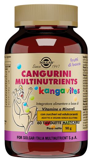 CANGURINI MULTINUTRIENTS FRUTTI BOSCO 60 TAVOLETTE MASTICABILI - UniversoFarmacie.it