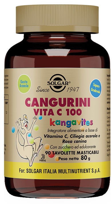 CANGURINI VITA C 100 90 TAVOLETTE MASTICABILI - UniversoFarmacie.it