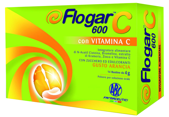 FLOGAR  C 600 CON VITAMINA C 14 BUSTINE GUSTO ARANCIA - UniversoFarmacie.it