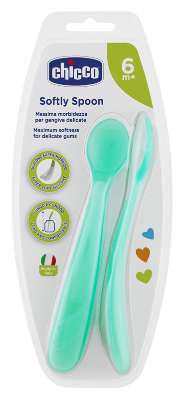 CHICCO CUCCHIAIO SILICONE MASCHILE BI PACK 6M+ - UniversoFarmacie.it