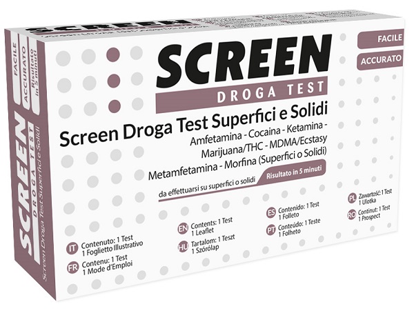 SCREEN DROGA TEST 7 DROGHE SU SUPERFICI SOLIDI O POLVERI - UniversoFarmacie.it