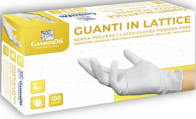 GUANTI LATTICE SENZA POLVERE SMALL 100 PEZZI GAMMADIS - UniversoFarmacie.it