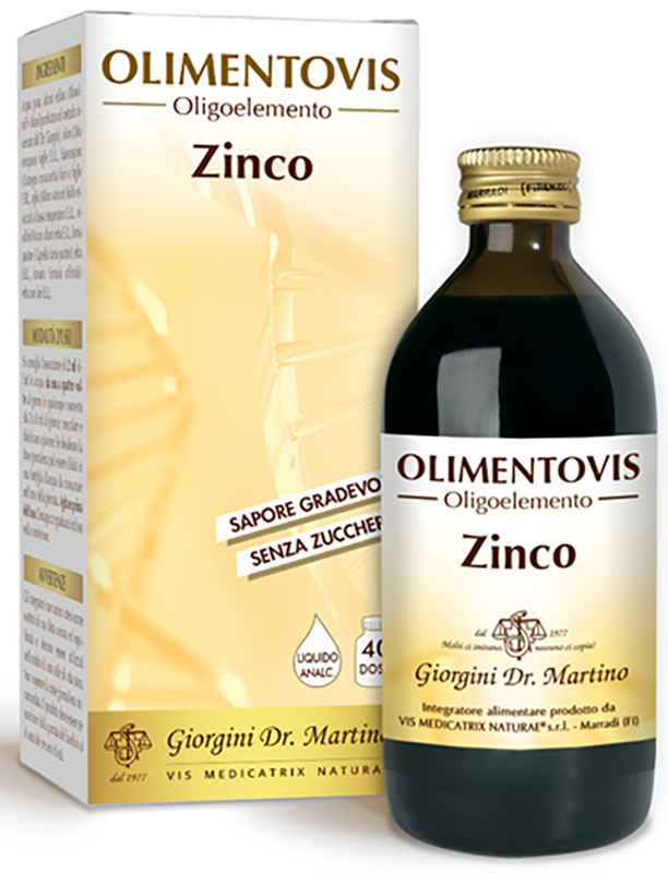 OLIMENTOVIS OLIGOELEMENTO ZINCO LIQUIDO ANALCOLICO SENZA ZUCCHERI 200 ML 40 DOSI - UniversoFarmacie.it