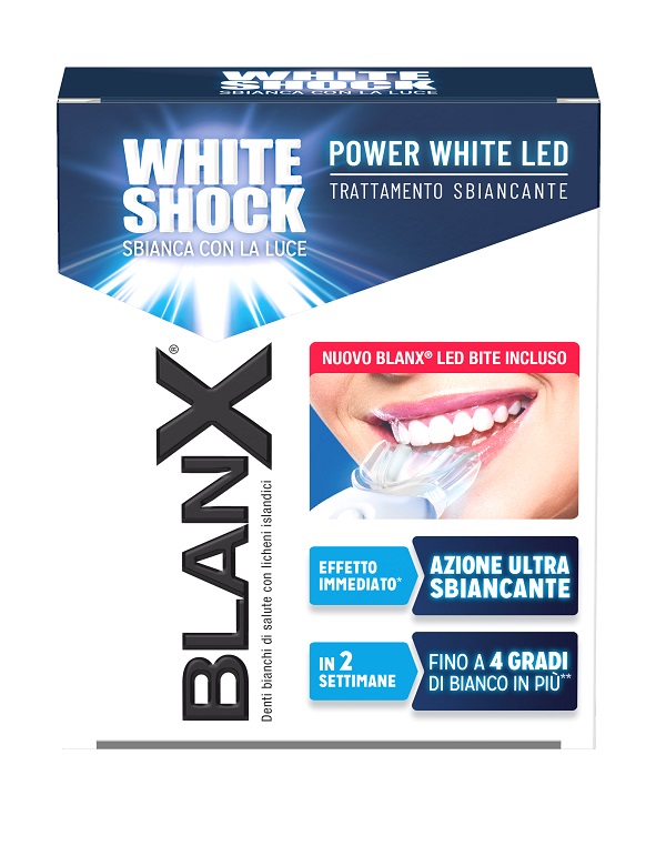 BLANX WHITE SHOCK TRATTAMENTO SBIANCANTE POWER WHITE 30 ML + LED BITE - UniversoFarmacie.it