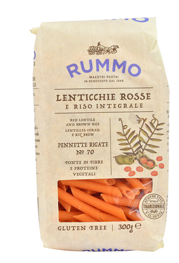 RUMMO PENNETTE RIGATE N 70 LENTICCHIE ROSSE E RISO INTEGRALE 300 G - UniversoFarmacie.it