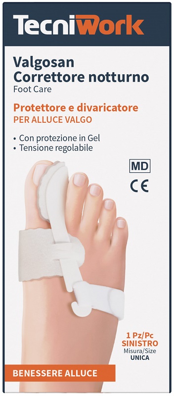CORRETTORE NOTTURNO PER ALLUCE VALGO SINISTRO MISURA UNICA VALGOSAN 1 PEZZO - UniversoFarmacie.it