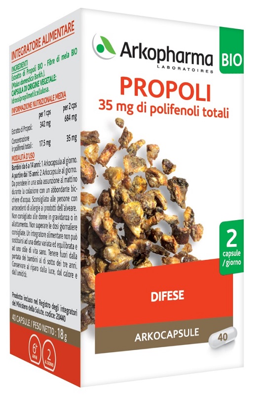 ARKOPHARMA PROPOLI BIO 40 CAPSULE - UniversoFarmacie.it