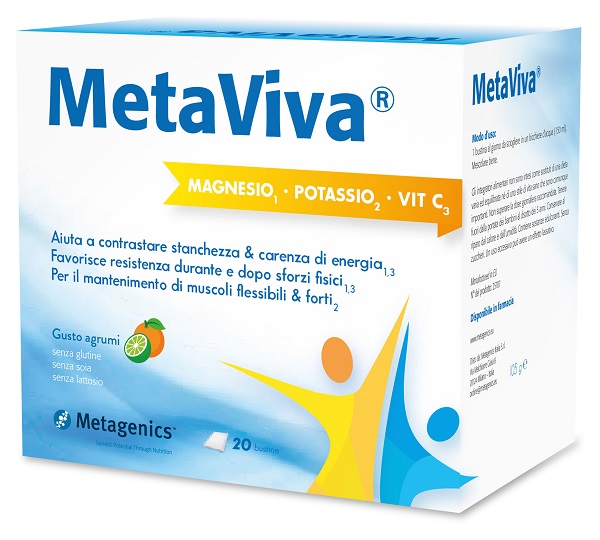 METAVIVA MAGNESIO POTASSIO VITAMINA C 20 BUSTINE - UniversoFarmacie.it