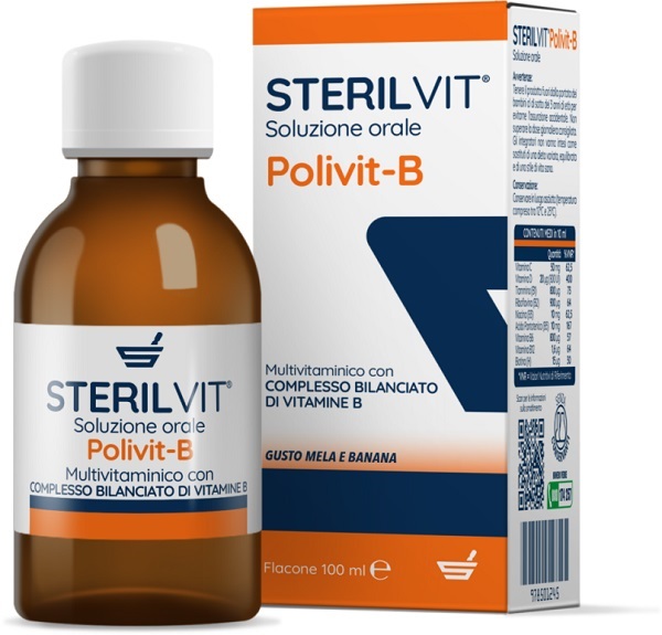 STERILVIT POLIVIT-B SOLUZIONE ORALE GUSTO MELA BANANA 100 ML - UniversoFarmacie.it