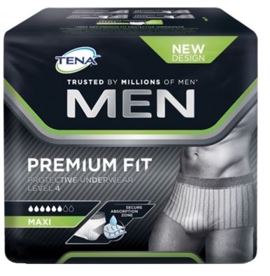 MUTANDINA ASSORBENTE MASCHILE TENA MEN PREMIUM FIT LIVELLO 4 S/M 10 PEZZI - UniversoFarmacie.it