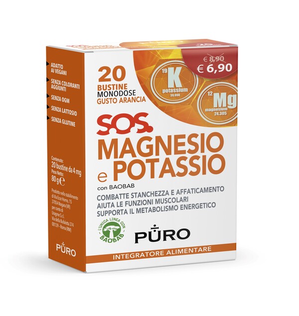 PURO MAGNESIO POTASSIO E BAOBAB 20 BUSTINE 4 G - UniversoFarmacie.it