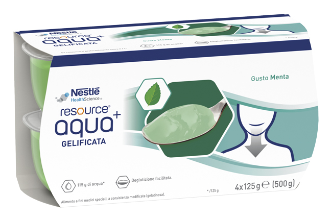 RESOURCE AQUA ACQUA GELIFICATA+MINT CUP 6 4X125 G - UniversoFarmacie.it