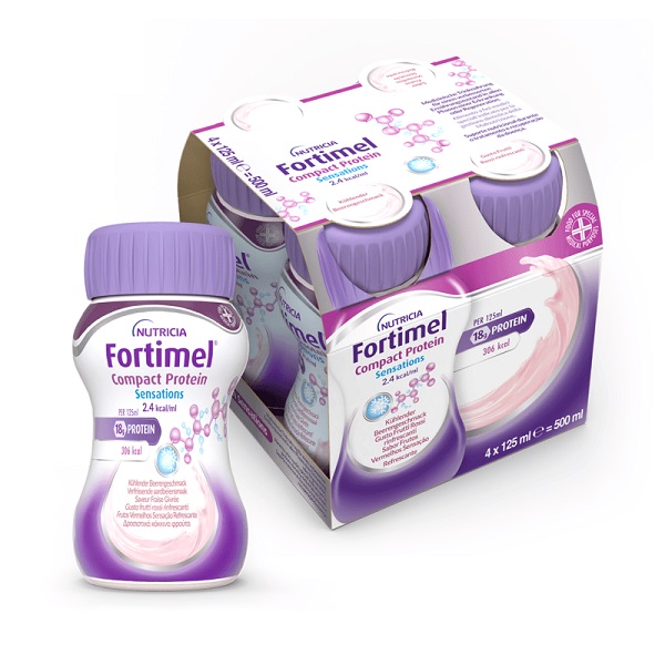 NUTRICIA FORTIMEL COMPACT PROTEIN GUSTO FRUTTI ROSSI RINFRESCANTI 4 BOTTIGLIE DA 125 ML - UniversoFarmacie.it