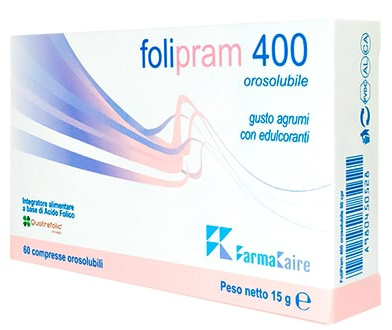 FOLIPRAM 400 60 COMPRESSE OROSOLUBILI GUSTO AGRUMI - UniversoFarmacie.it