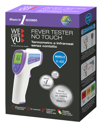 TERMOMETRO A INFRAROSSI SENZA CONTATTO WECAREYU FEVER TESTER NO TOUCH 1 PEZZO - UniversoFarmacie.it
