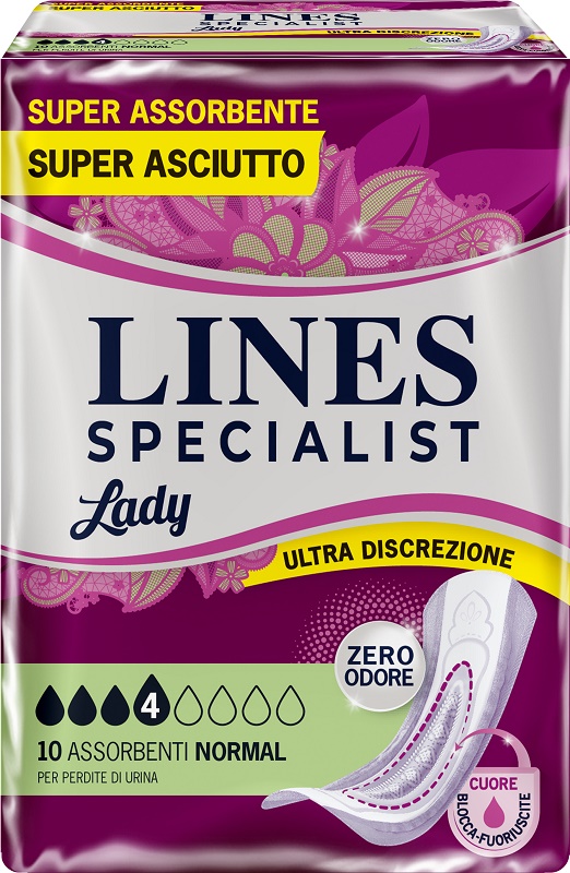 ASSORBENTI PER INCONTINENZA LINES SPECIALIST LADY NORMAL 10 PEZZI - UniversoFarmacie.it