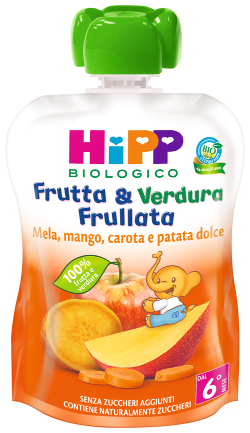 HIPP BIO FRUTTA & VERDURA MELA MANGO CAROTA PATATA DOLCE 90 G - UniversoFarmacie.it