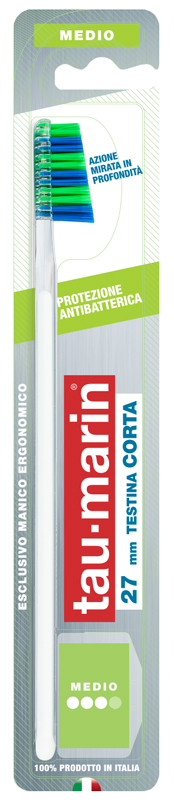 TAUMARIN PROFESSIONAL SPAZZOLINO 27 MEDIO TESTINA CORTA PROTEZIONE ANTIBATTERICA - UniversoFarmacie.it