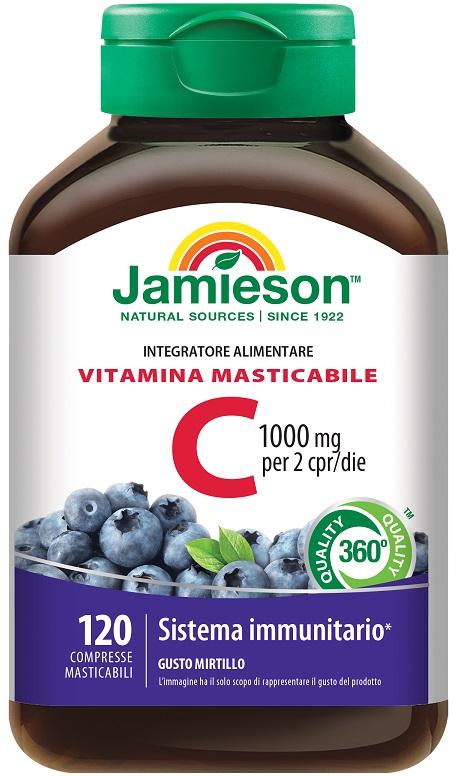 JAMIESON VITAMINA C 1000 MIRTILLO 120 COMPRESSE MASTICABILI - UniversoFarmacie.it