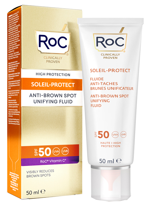 ROC FLUIDO SOLARE VISO SPF 50+ ANTIMACCHIE BRUNE  50 ML - UniversoFarmacie.it