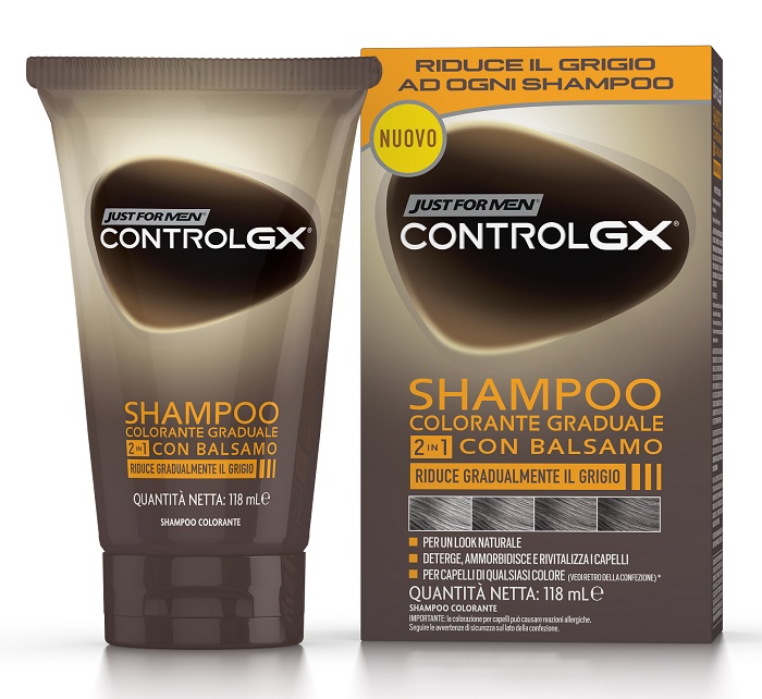 JUST FOR MEN CONTROL GX SHAMPOO COLORANTE GRADUALE 2 IN 1 CON BALSAMO 150 ML - UniversoFarmacie.it