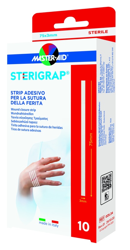 MASTER-AID STERIGRAP STRIP ADESIVO SUTURA FERITE 75X3 MM 10 PEZZI - UniversoFarmacie.it